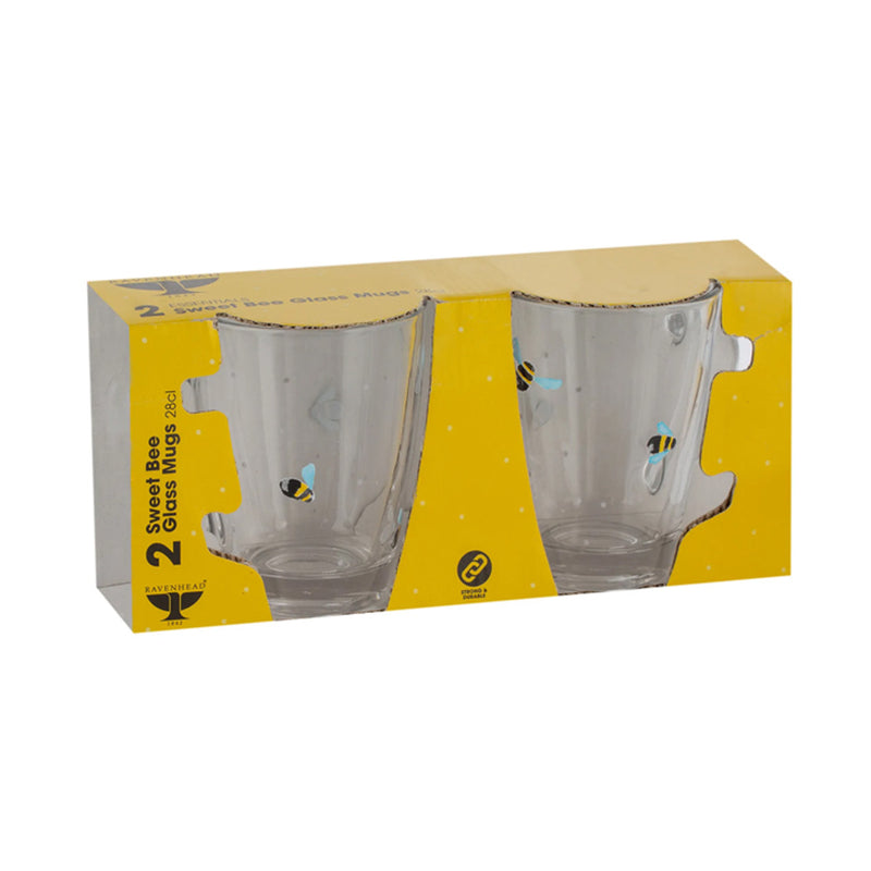 Sweet Bea Set of 2 Glass Mugs 280ml
