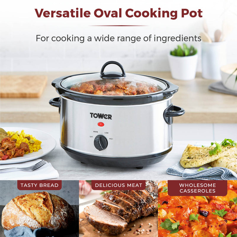 3.5L Stainless Steel Slow Cooker