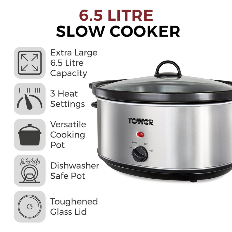6.5L Stainless Steel Slow Cooker