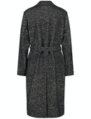 Belted Wool Coat - Black Pattern