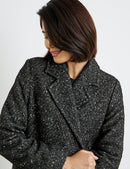 Belted Wool Coat - Black Pattern