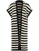 Urban Traveller Stripe Cardigan - Black/light Sand Stripe