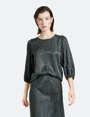Something New 3/4 Sleeve Blouse - Coal Grey