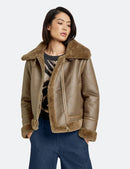 Fur Collar Jacket - Warm Maroon