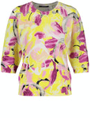 Taifun The New Boho 3/4 Sleeve Jumper - Fresh Lemon Print