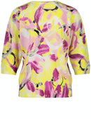 Taifun The New Boho 3/4 Sleeve Jumper - Fresh Lemon Print