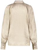 Sapphire & Gold Knot Detail Blouse - Gold Melange