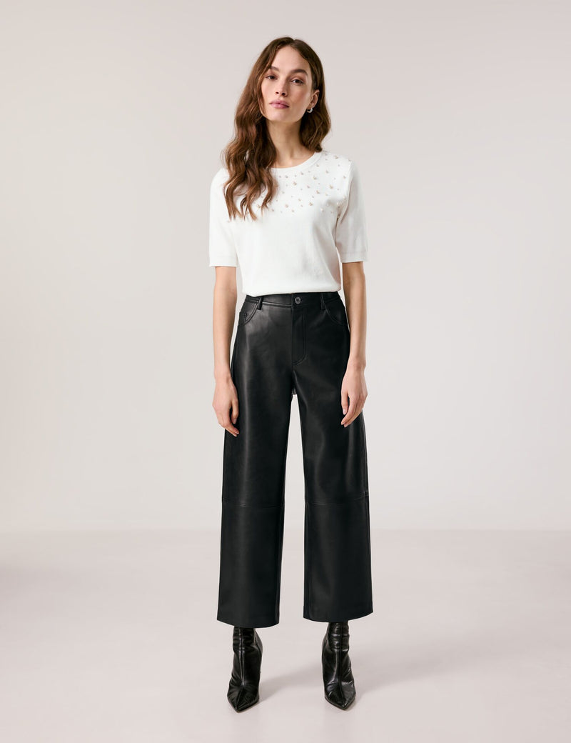 Blue Jasmine Crop Trousers - Black