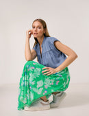 Great Hopes Print Skirt - Chanel Green
