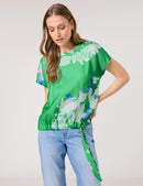 Great Hopes Tie Hem T-Shirt - Chanel Green