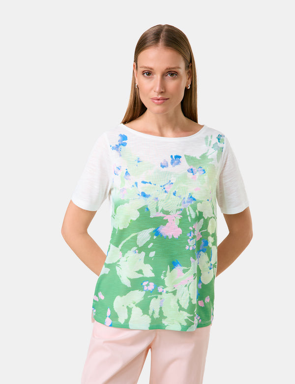 Great Hopes Front Print T-Shirt - Chanel Green