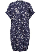 Taifun Casino 02 Woven Dress - New Navy Pattern