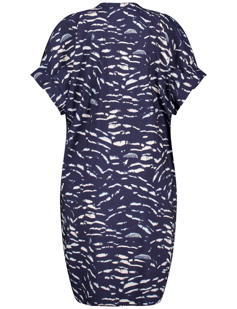 Taifun Casino 02 Woven Dress - New Navy Pattern