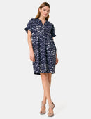 Taifun Casino 02 Woven Dress - New Navy Pattern