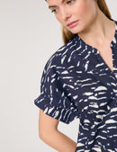 Taifun Casino 02 Woven Dress - New Navy Pattern