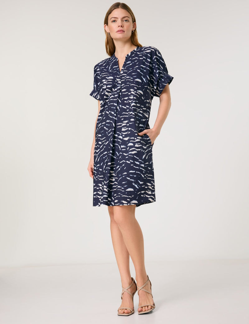 Taifun Casino 02 Woven Dress - New Navy Pattern
