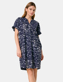 Taifun Casino 02 Woven Dress - New Navy Pattern