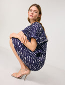 Taifun Casino 02 Woven Dress - New Navy Pattern