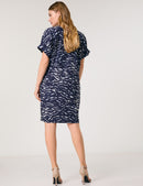 Taifun Casino 02 Woven Dress - New Navy Pattern