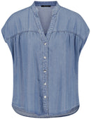 Great Hopes Denim Look Blouse - Blue Denim