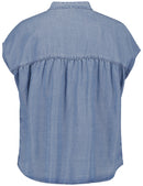 Great Hopes Denim Look Blouse - Blue Denim