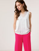 Casino V Neck Sleeveless T-Shirt - Off White