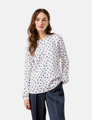 The Big Blue Print Blouse - Off White