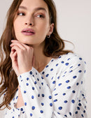 The Big Blue Print Blouse - Off White
