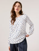 The Big Blue Print Blouse - Off White