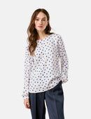 The Big Blue Print Blouse - Off White