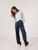 The Big Blue Print Blouse - Off White