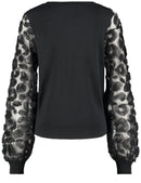 Soho Girl Mesh Sleeve Jumper - Black