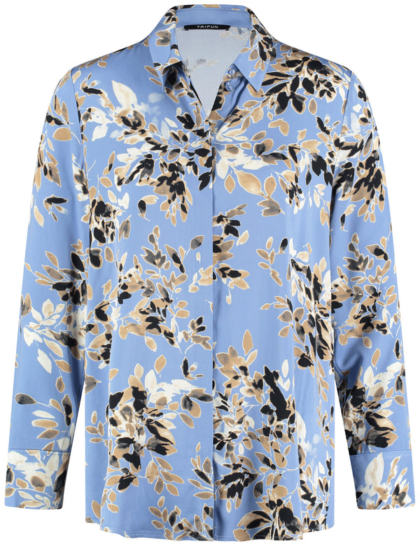 Soho Girl Print Blouse - Steel Blue Print