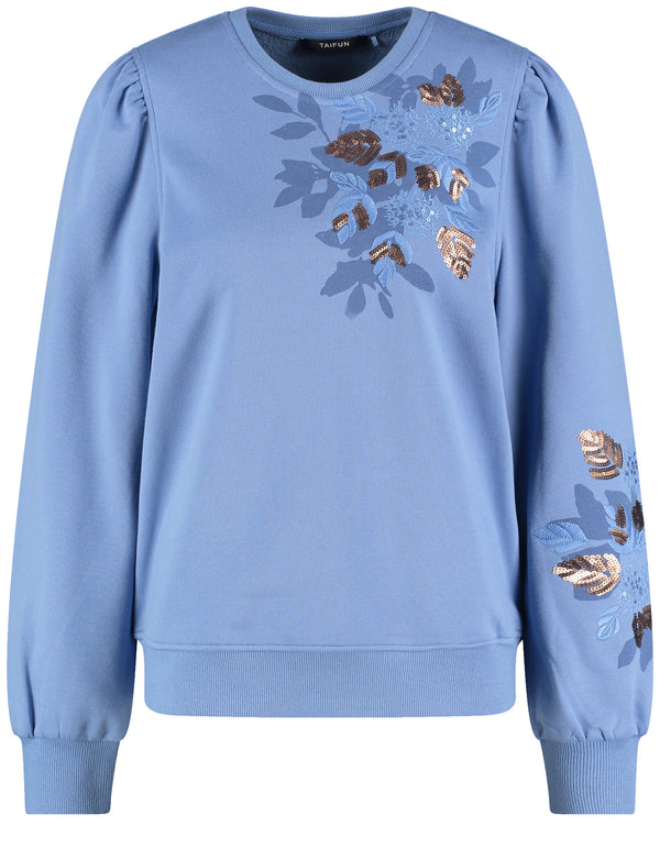 Soho Girl Sweatshirt - Steel Blue Print