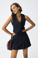 Mana C Top - Lyons Blue