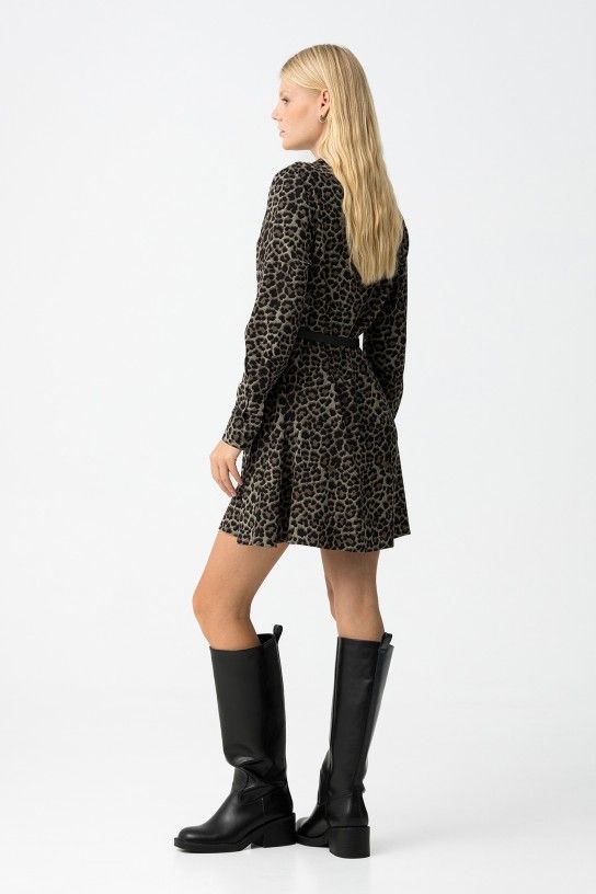 Leopard Dress - Patina Green