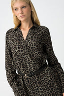 Leopard Dress - Patina Green