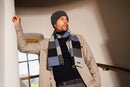 Franko Knit Block Scarf - Anthracite