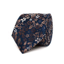 Jomarino Small Floral Silk Tie - Brown