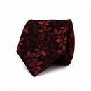 Faded Daises Silk Tie - Burgundy