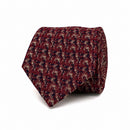 Fiori Small Medallion Silk Tie - Burgundy