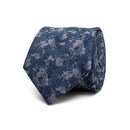 Falvio Flowers Silk Tie - Blue