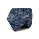 Favello Leaves Silk Tie - Blue