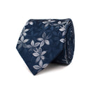 Faded Daises Silk Tie - Navy