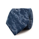 Marble Effect Silk Tie - Navy