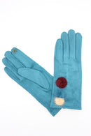 Fur Ball Glove - Turquoise