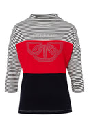 3/4 Sleeve Shirt - Navy/white