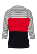 3/4 Sleeve Shirt - Navy/white