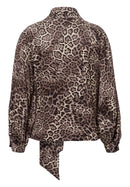 Long Sleeve Blouse - Brown Multi