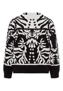 3/4 Sleeve Jumper - Black Multi